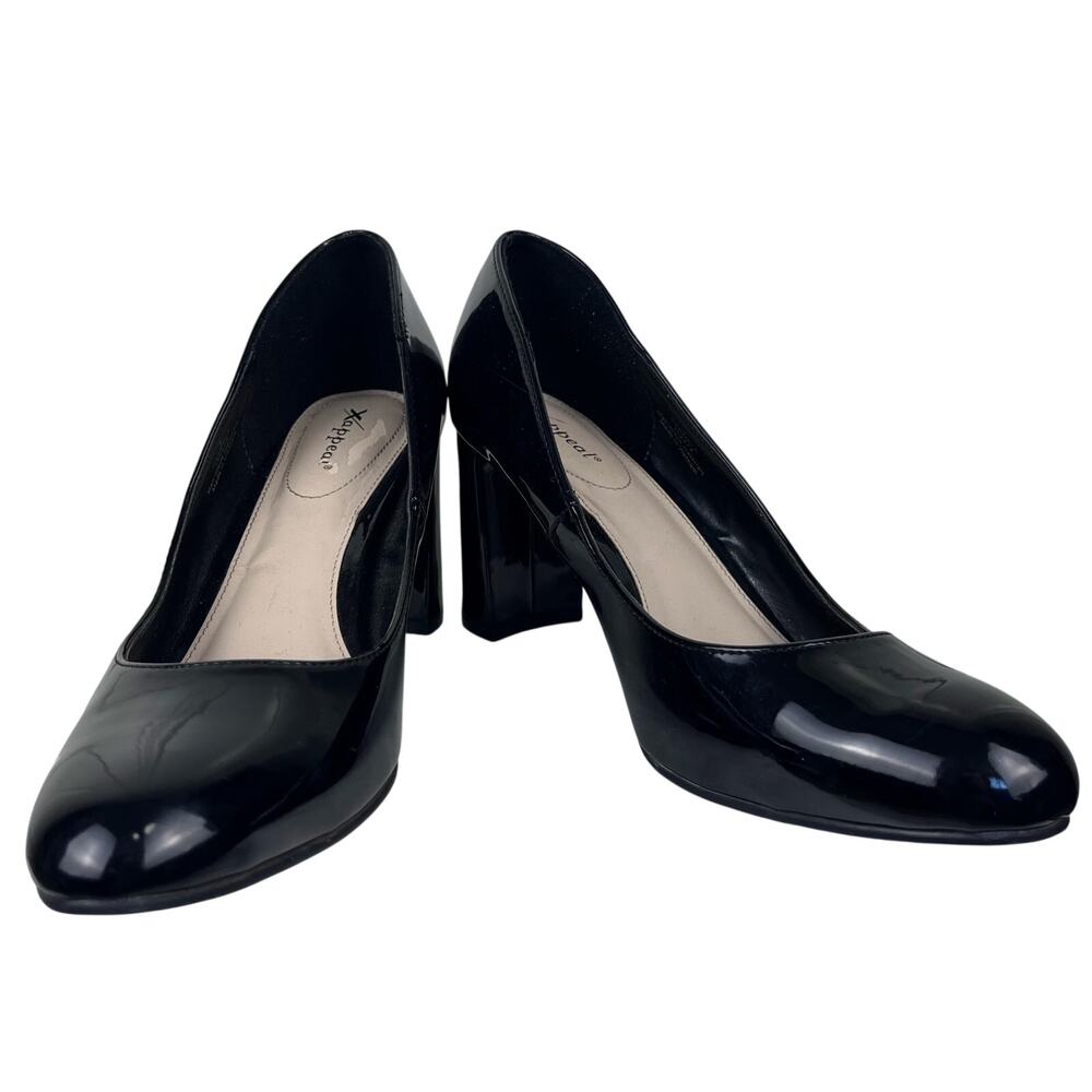 Xappeal Womens Black Patent Leather Pumps Size 9